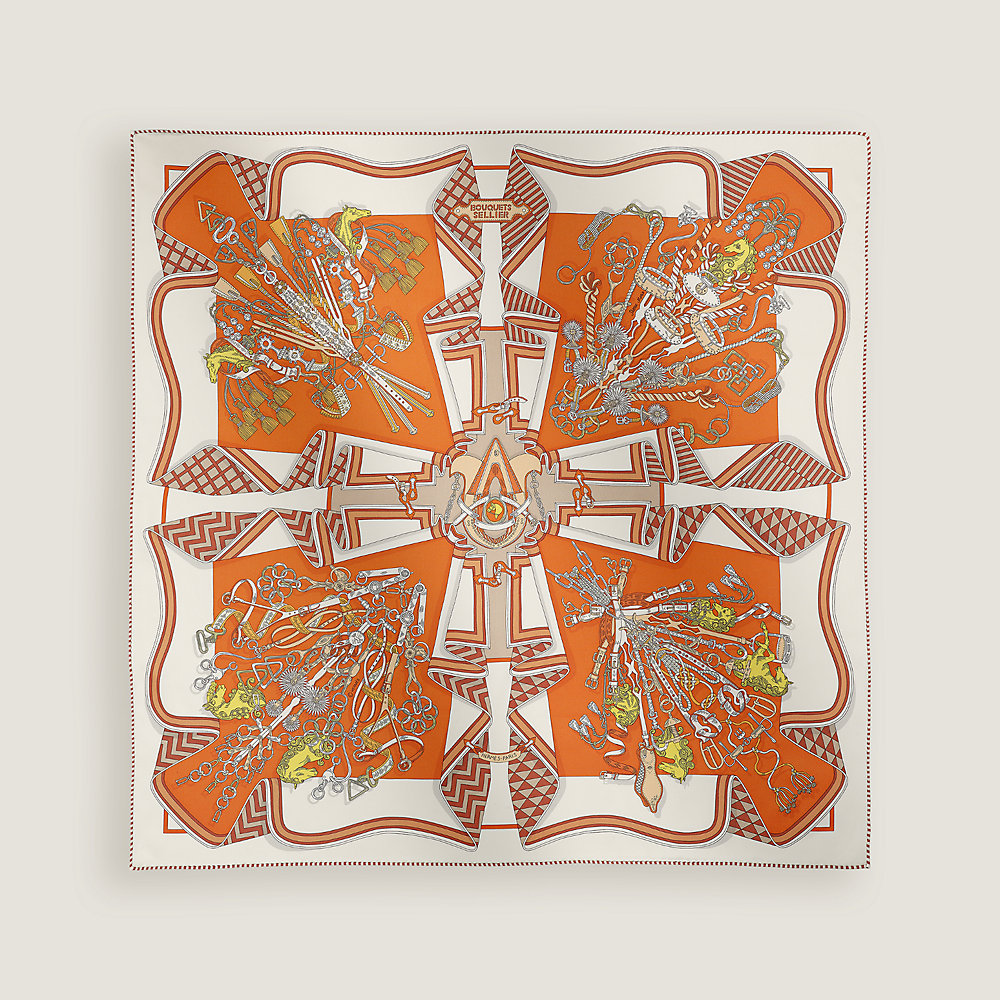 【優雅☆】HERMES カレ 70 Bouquets Sellier シルクスカーフ Bouquets Sellier scarf 70 | Hermès Mainland China